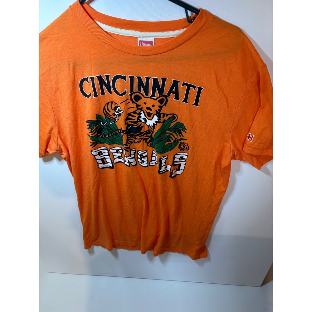 Homage Cincinnati Bengals Grateful Dead Shirt Large Orange NWOT NFL Tri Blend